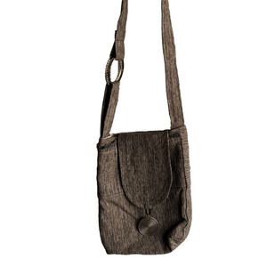 Chic  Brown/Gray Textured Bag with fringe and boho style unique